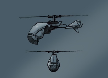 Time Travel Inc. Concept-Art city helicopter